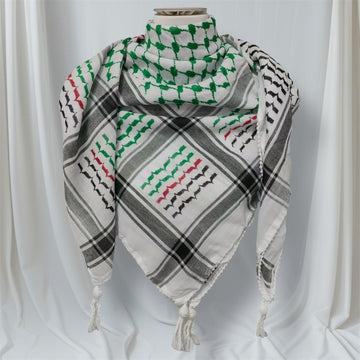 Palestine Flag Kufiya – Traditional Palestinian Scarf in National Colors