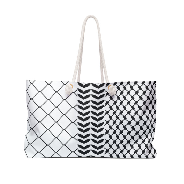 Oversized Weekender Tote with Kufiya Pattern