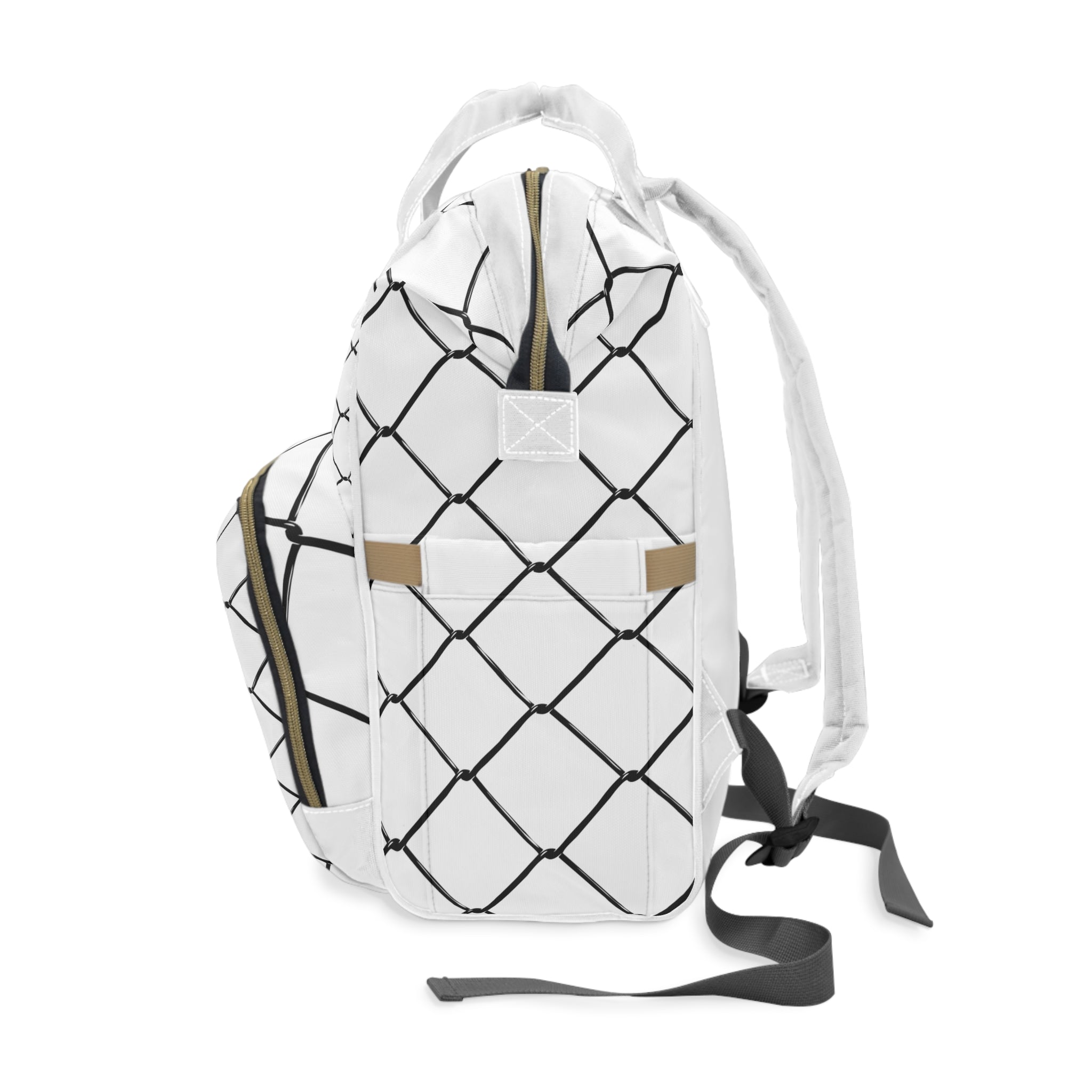 Multifunctional Diaper Backpack with Kufiya Pattern