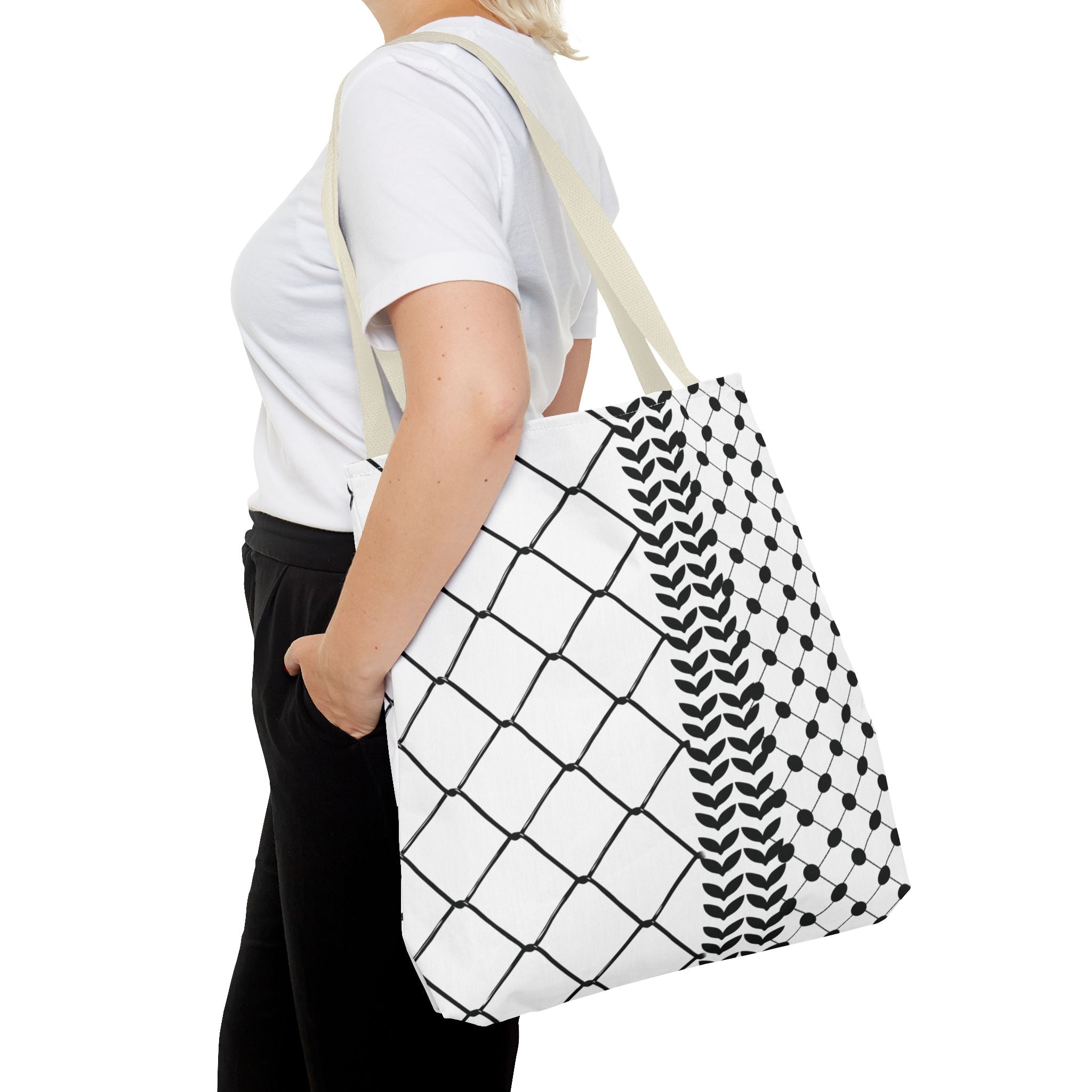 Make a Statement with Our Palestinian Keffiyeh Tote Bag