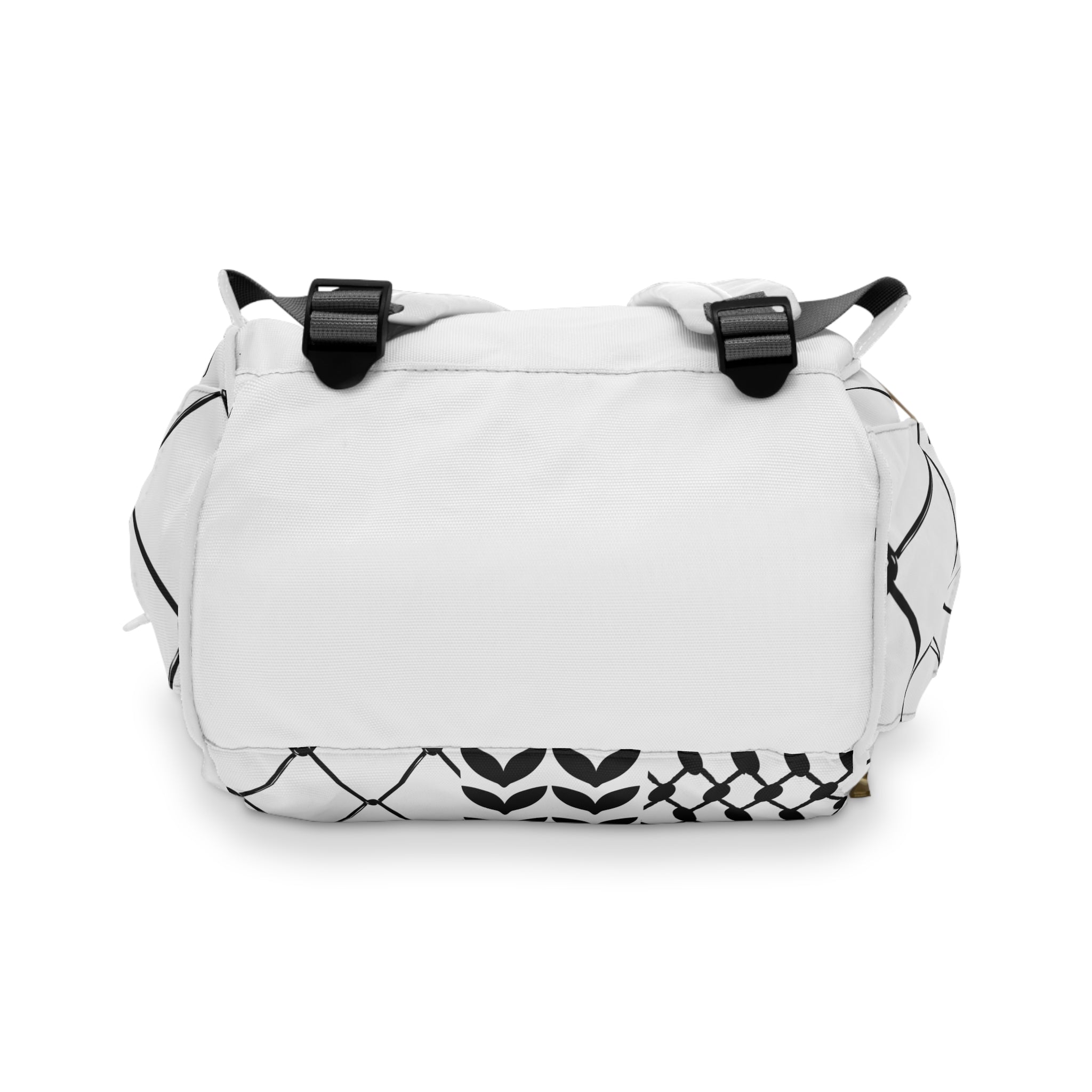 Multifunctional Diaper Backpack with Kufiya Pattern
