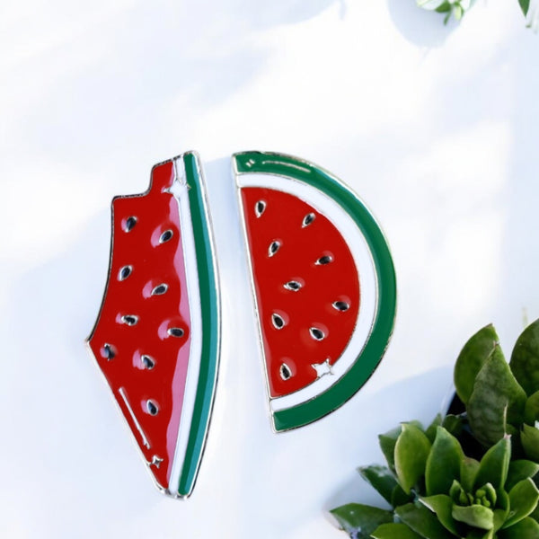 Palestine Map & Watermelon pin badge