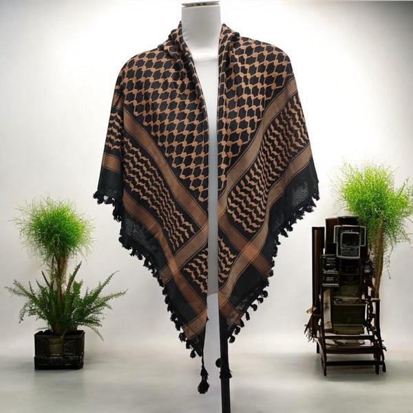 Palestinian Keffiyeh Heritage - Brown & Black