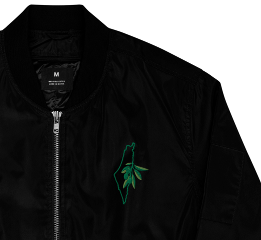 Palestinian Map Embroidered Bomber Jacket – Show Your Solidarity