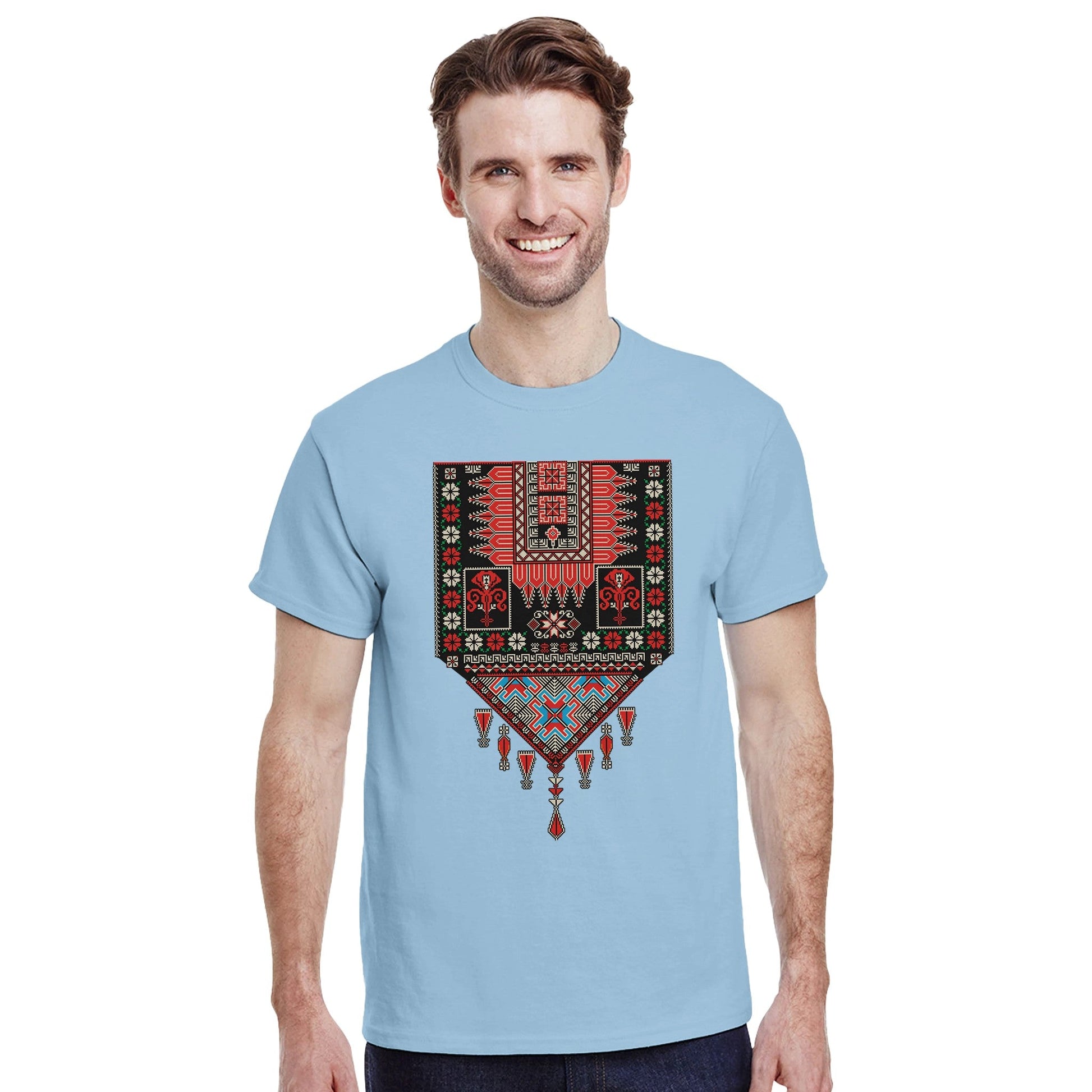 heritage Palestinian Tatreez T-shirt Unisex - The Kufiya Shop heritage Palestinian Tatreez T-shirt UnisexT-ShirtThe Kufiya StoreThe Kufiya Shop 04d53e59 - cb21 - 4df5 - b56c - ecf2aac3f101Light BlueS1aa52733 - 195e - 4fc3 - a826 - 5ae89323b829