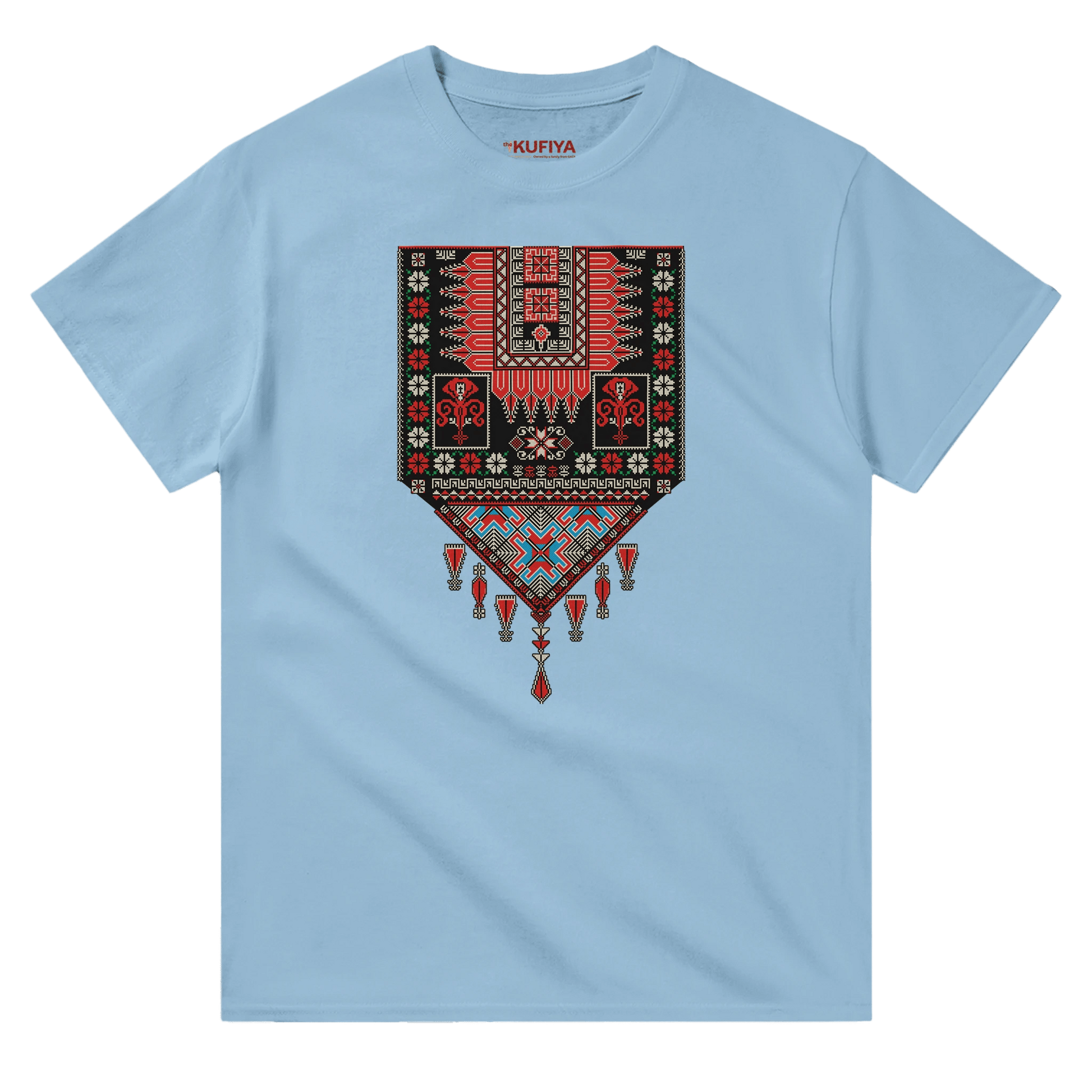 heritage Palestinian Tatreez T-shirt Unisex - The Kufiya Shopheritage Palestinian Tatreez T-shirt UnisexT-ShirtThe Kufiya StoreThe Kufiya Shop04d53e59 - cb21 - 4df5 - b56c - ecf2aac3f101Light BlueSdf686137 - 5912 - 4c34 - 9616 - 3c88eda1f09f