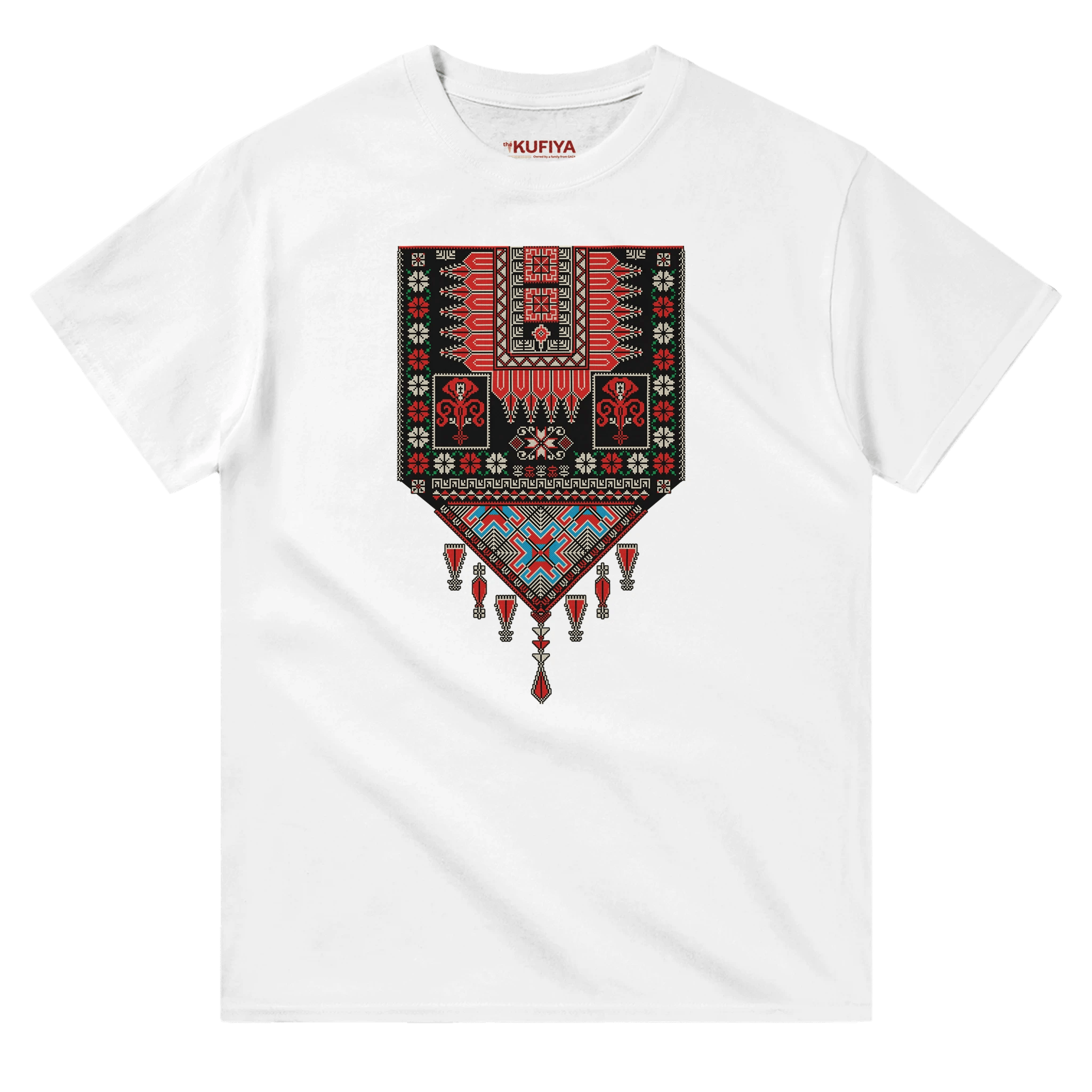heritage Palestinian Tatreez T-shirt Unisex - The Kufiya Shopheritage Palestinian Tatreez T-shirt UnisexT-ShirtThe Kufiya StoreThe Kufiya Shop3fd710c9 - 7604 - 4144 - 882e - 271a78d3867bWhiteS278e38a2 - 30d6 - 4e40 - 8dcc - bae7c7148f61