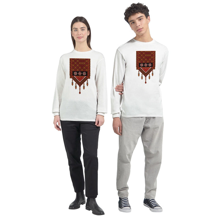 Long - Sleeve T-Shirt with Palestinian Tatreez Design - The Kufiya Shop Long - Sleeve T-Shirt with Palestinian Tatreez DesignT-ShirtThe Kufiya StoreThe Kufiya Shop 8cfda9c4 - 18bd - 40bc - bf5c - 39f89309f291WhiteSc4a61519 - 62d5 - 40f9 - 8221 - f330446d5199