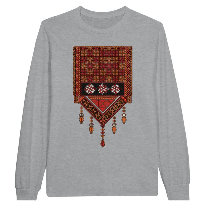 Long - Sleeve T-Shirt with Palestinian Tatreez Design - The Kufiya ShopLong - Sleeve T-Shirt with Palestinian Tatreez DesignT-ShirtThe Kufiya StoreThe Kufiya Shop1e4a2ef3 - a4ec - 4f84 - a323 - 99bd7a928b4dSports GreyScd3f45f8 - a851 - 4ada - 83bb - 3cd0312f680a