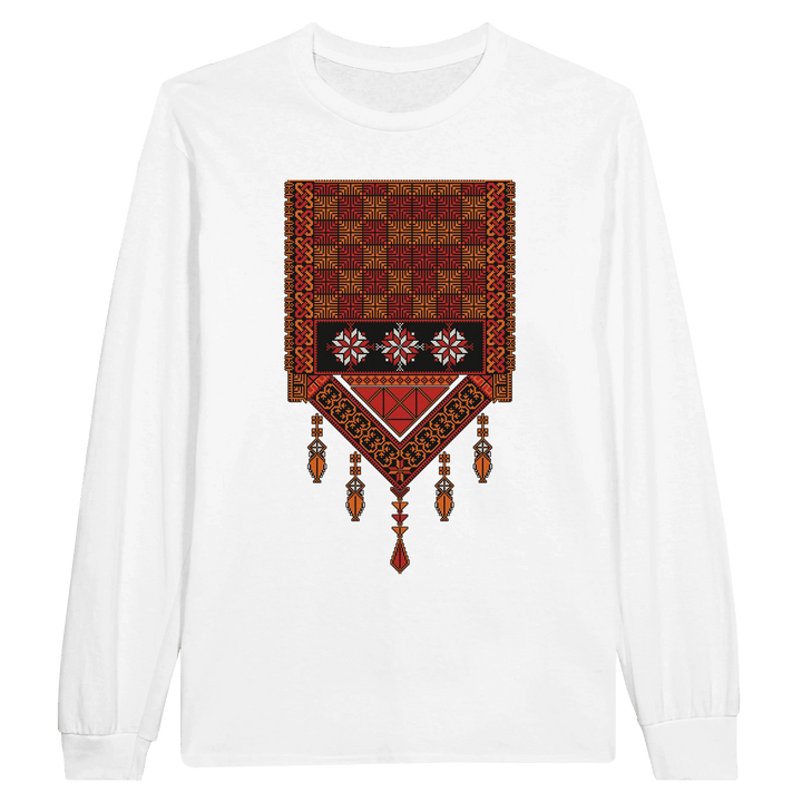 Long - Sleeve T-Shirt with Palestinian Tatreez Design - The Kufiya ShopLong - Sleeve T-Shirt with Palestinian Tatreez DesignT-ShirtThe Kufiya StoreThe Kufiya Shop8cfda9c4 - 18bd - 40bc - bf5c - 39f89309f291WhiteSbed66def - 5e9a - 4c08 - b4f9 - 2b499c722f30