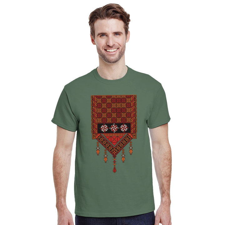 New Palestinian Tatreez T-Shirt Unisex - The Kufiya Shop New Palestinian Tatreez T-Shirt UnisexPrint MaterialThe Kufiya StoreThe Kufiya Shop 3e9bcec0 - 2569 - 4065 - b890 - fb2f560e79e8Military GreenS2674aac2 - c20c - 4059 - a3ea - c5c49d08ab28