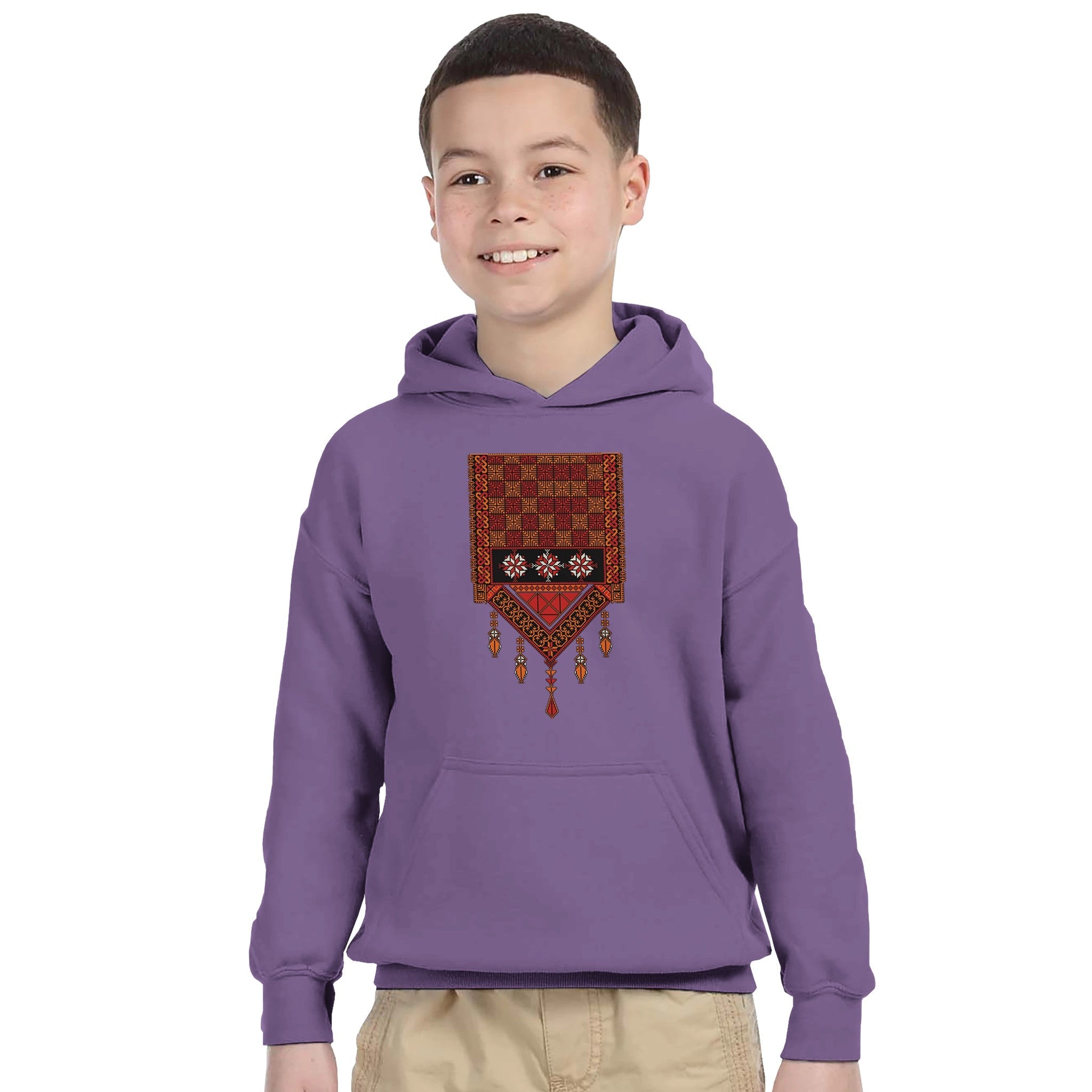 Palestine Tatreez Kids Pullover Hoodie - The Kufiya Shop Palestine Tatreez Kids Pullover HoodiePrint MaterialThe Kufiya StoreThe Kufiya Shop 63bc69d5 - 9b2e - 4241 - 93c0 - b17611975729LPurplee7cfae59 - 10ca - 41db - b375 - 97a0fd4249b2