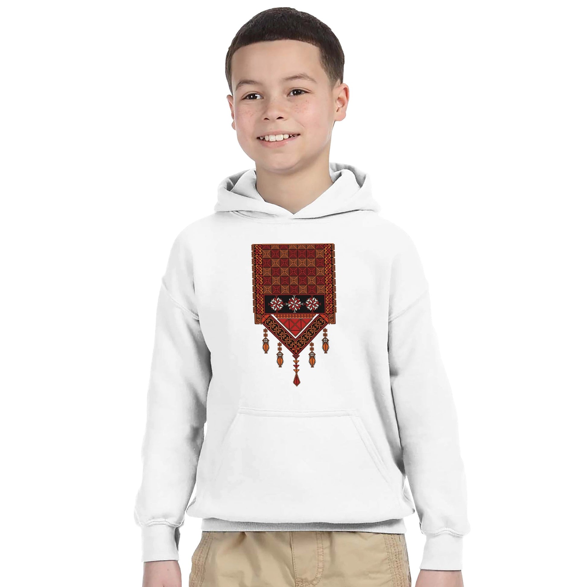 Palestine Tatreez Kids Pullover Hoodie - The Kufiya Shop Palestine Tatreez Kids Pullover HoodiePrint MaterialThe Kufiya StoreThe Kufiya Shop be3ab3a6 - 495a - 4d02 - a98b - 9671d12df324XSWhiteb2466dec - 9089 - 40fd - b10e - b78b3633108b