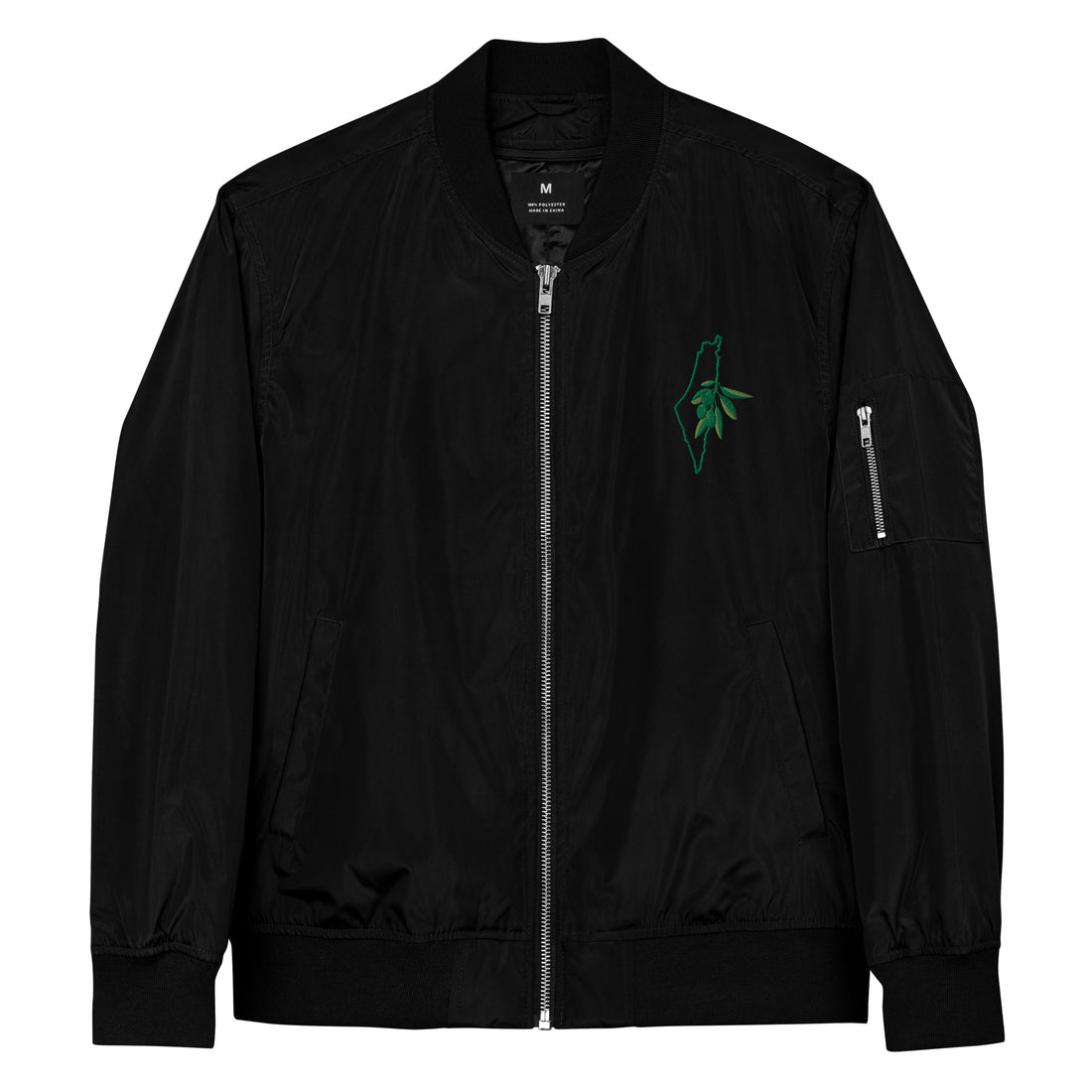 Palestinian Map Embroidered Bomber Jacket – Show Your Solidarity