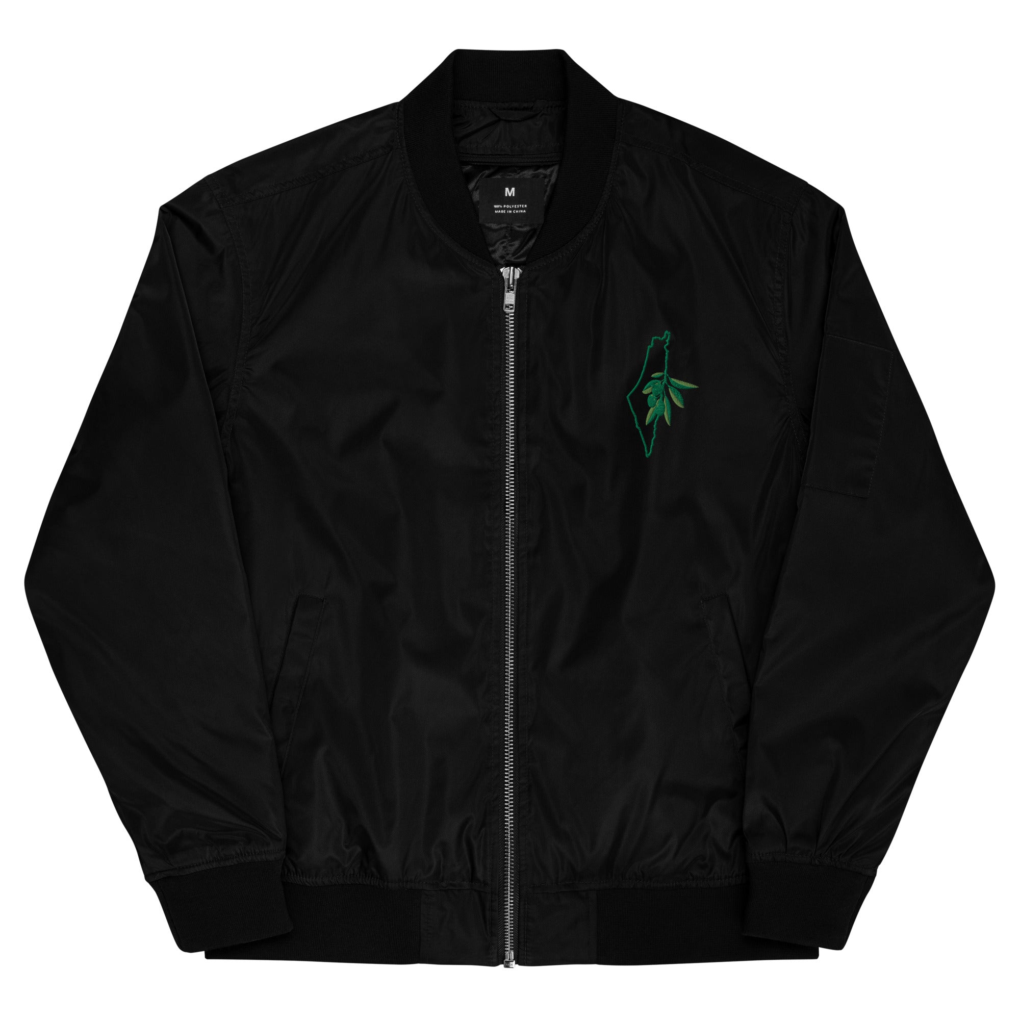 Palestinian Map Embroidered Bomber Jacket – Show Your Solidarity