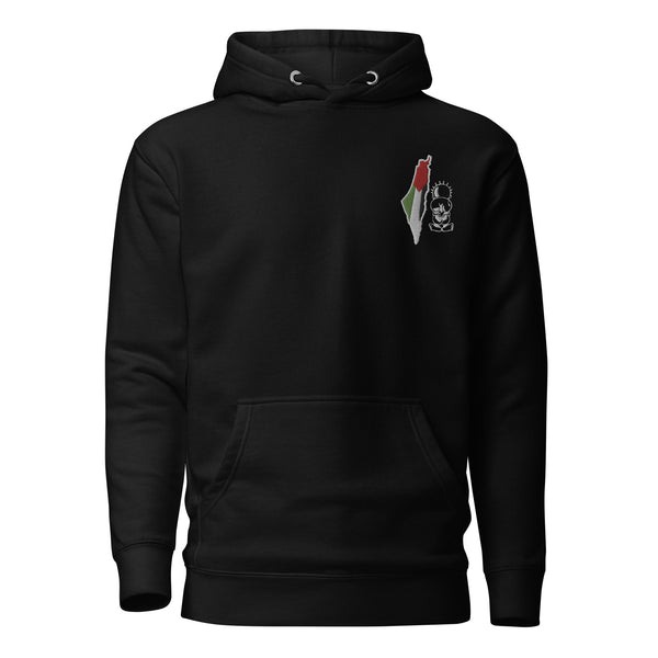 Unisex Palestine Map & Handala Embroidered Hoodie – Soft, Stylish & Iconic