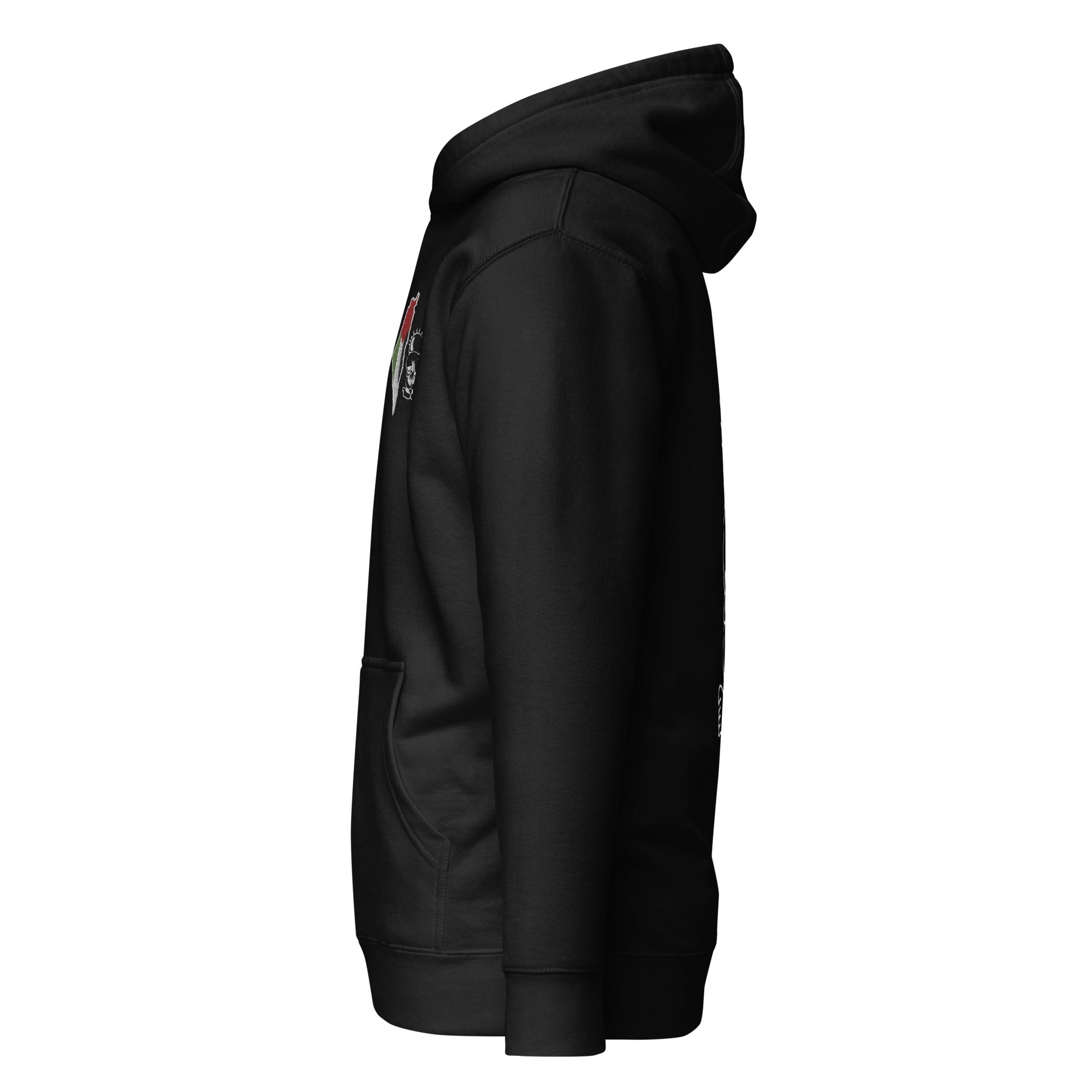 Unisex Palestine Map & Handala Embroidered Hoodie – Soft, Stylish & Iconic