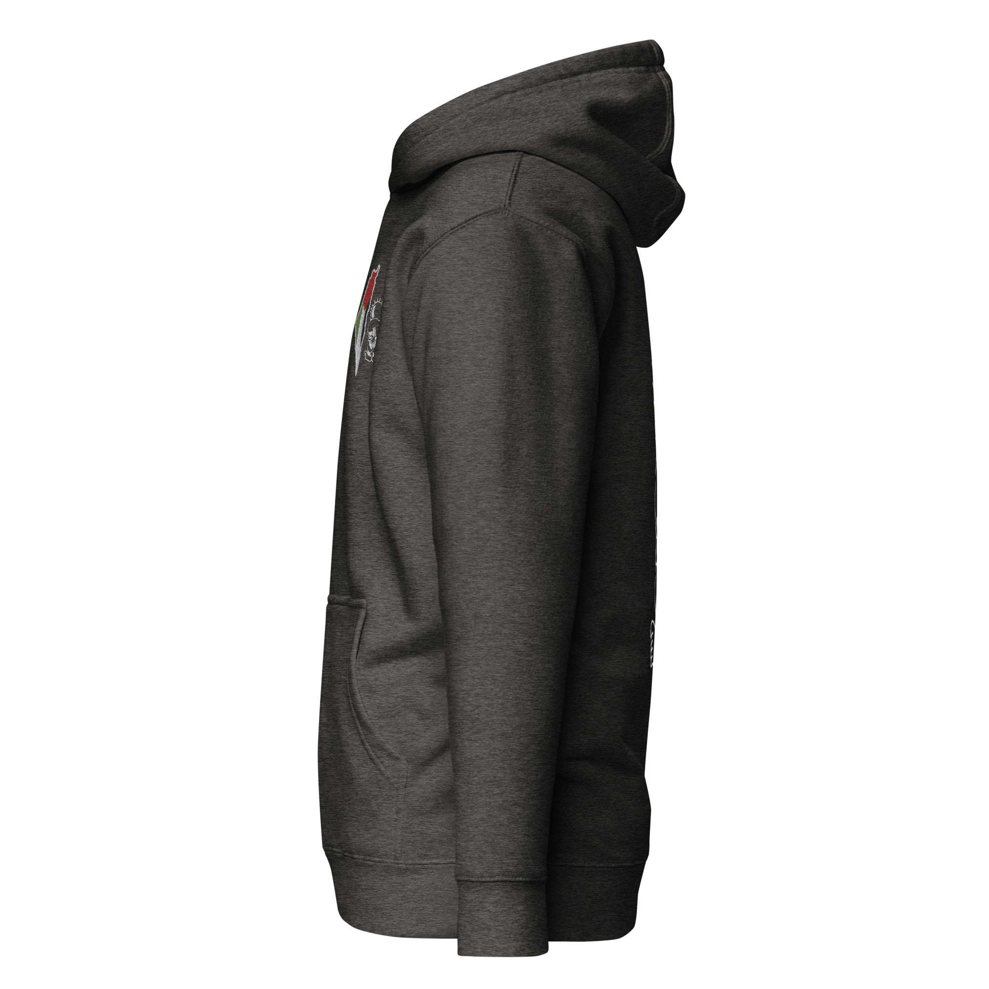 Unisex Palestine Map & Handala Embroidered Hoodie – Soft, Stylish & Iconic