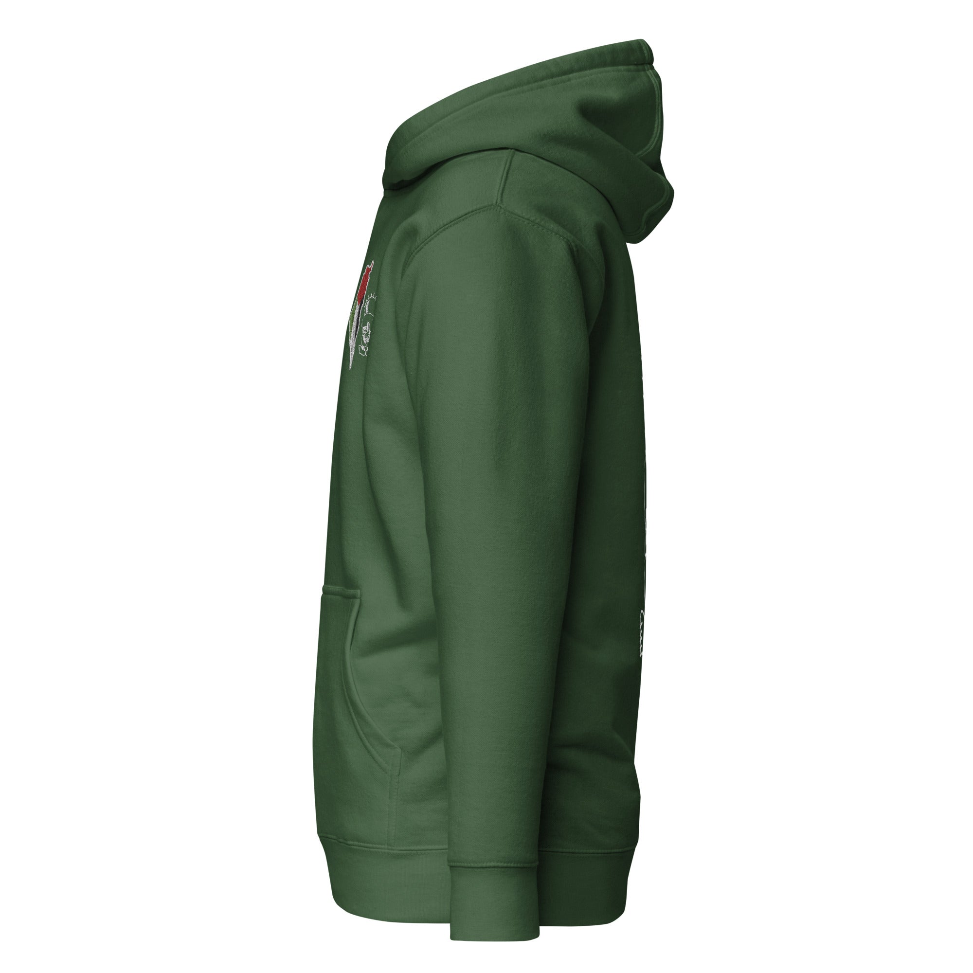 Unisex Palestine Map & Handala Embroidered Hoodie – Soft, Stylish & Iconic