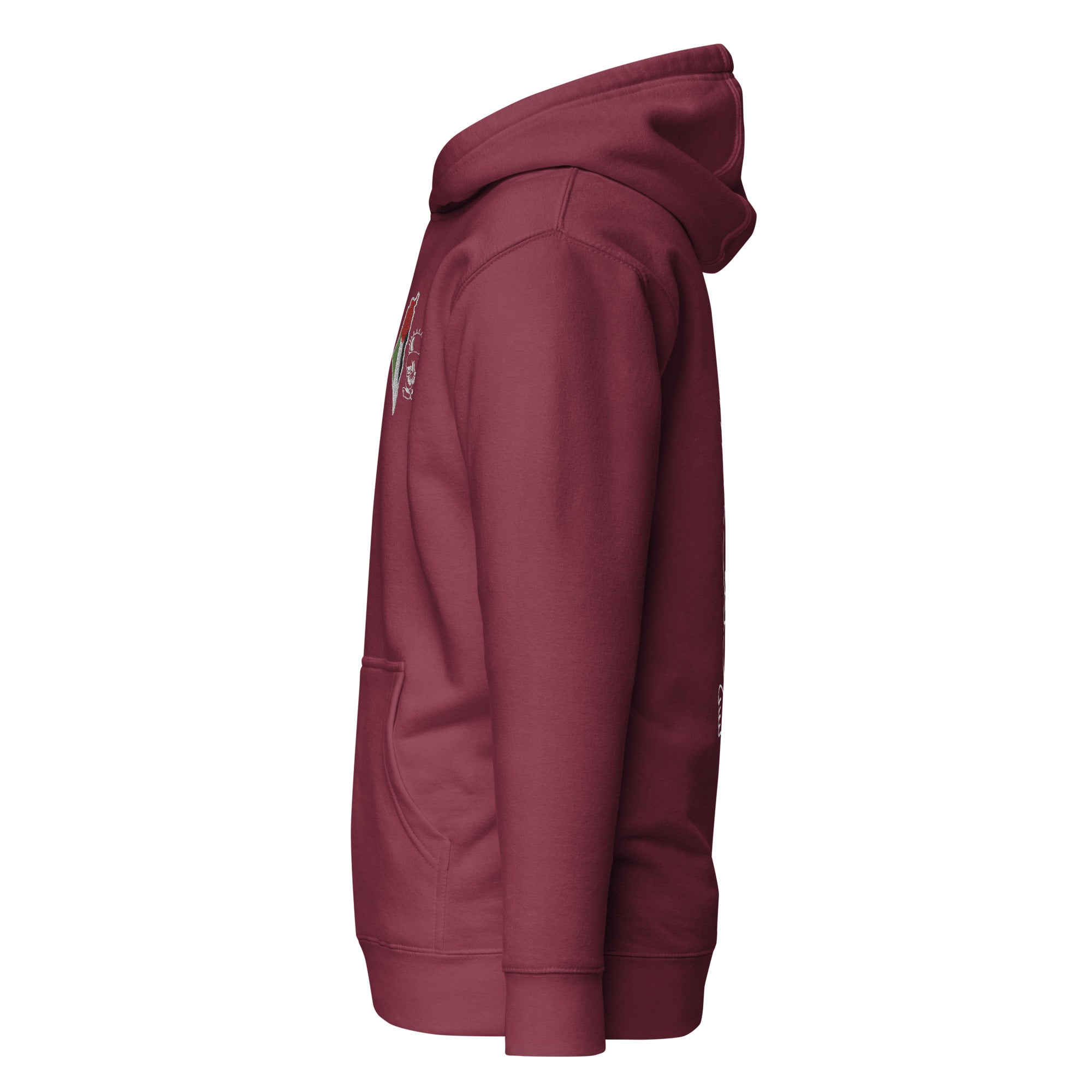 Unisex Palestine Map & Handala Embroidered Hoodie – Soft, Stylish & Iconic