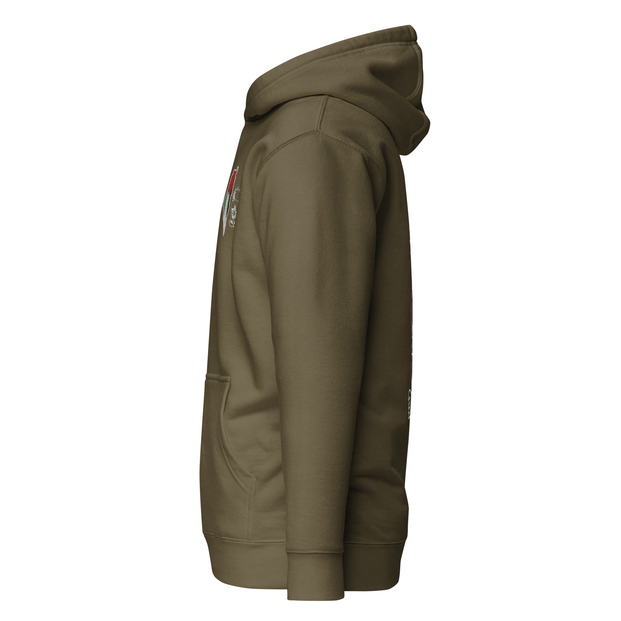 Unisex Palestine Map & Handala Embroidered Hoodie – Soft, Stylish & Iconic