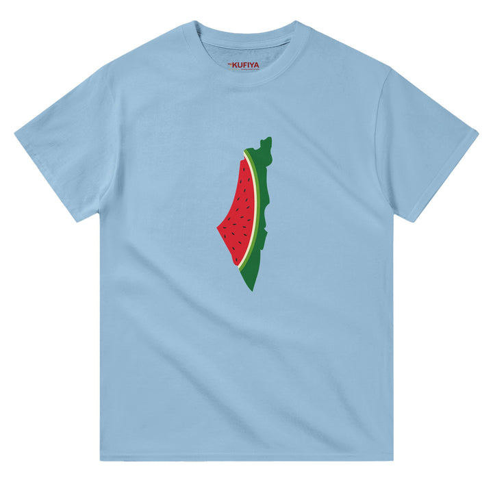 Unisex The Palestine Map & Watermelon T-shirt - The Kufiya ShopUnisex The Palestine Map & Watermelon T-shirtT-ShirtThe Kufiya StoreThe Kufiya Shopf6691b28 - 05ff - 4c59 - 9775 - 8c6f37440564SLight Blue9bff90bd - f626 - 4e4c - 9dd6 - ab3f7de7b053