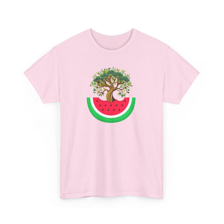 Watermelon & Olive Tree T-Shirt: A Taste of Palestine - The Kufiya ShopWatermelon & Olive Tree T-Shirt: A Taste of PalestineT-ShirtPrintifyThe Kufiya Shop59816062245040042518Light PinkSWatermelon & Olive Tree T-Shirt: A Taste of Palestine