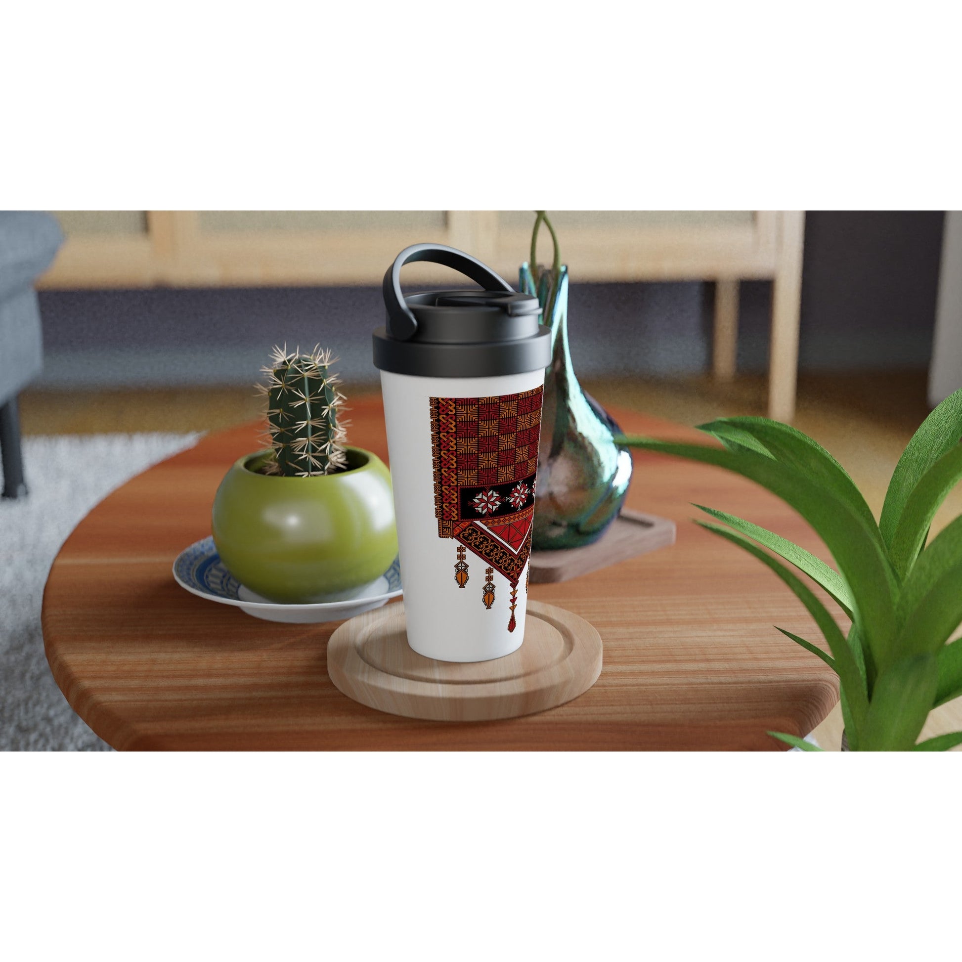 White Palestine Tatreez Design 15oz Stainless Steel Travel Mug - The Kufiya ShopWhite Palestine Tatreez Design 15oz Stainless Steel Travel MugPrint MaterialThe Kufiya StoreThe Kufiya Shop35d53ab6 - b9e8 - 4f39 - 9b2c - 7f64d875a1e42d6b2e62 - 46ee - 41ae - b50b - dd7e331ec915