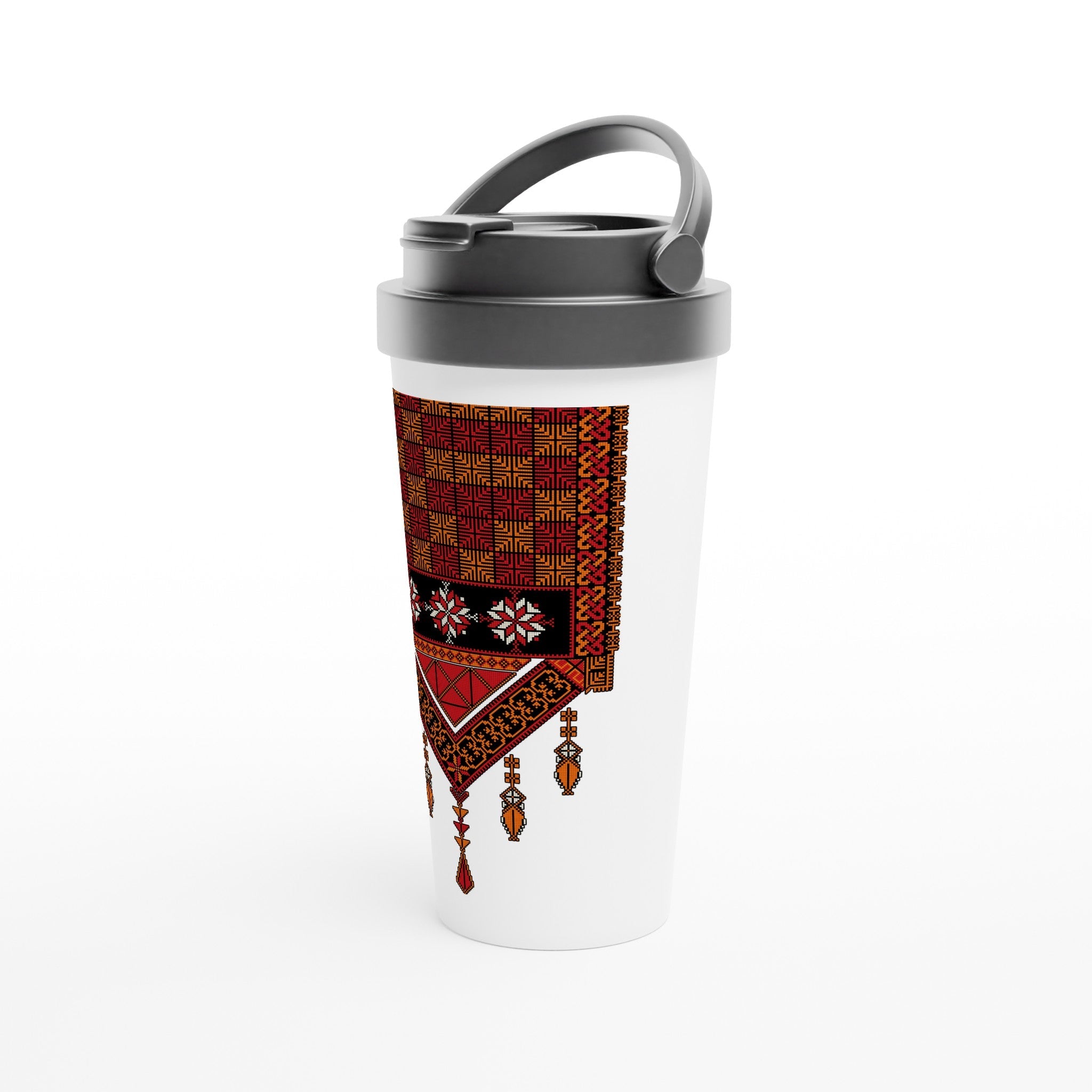 White Palestine Tatreez Design 15oz Stainless Steel Travel Mug - The Kufiya ShopWhite Palestine Tatreez Design 15oz Stainless Steel Travel MugPrint MaterialThe Kufiya StoreThe Kufiya Shop35d53ab6 - b9e8 - 4f39 - 9b2c - 7f64d875a1e4b8f90b78 - e4d1 - 42b8 - bb53 - ba96072ad8ce